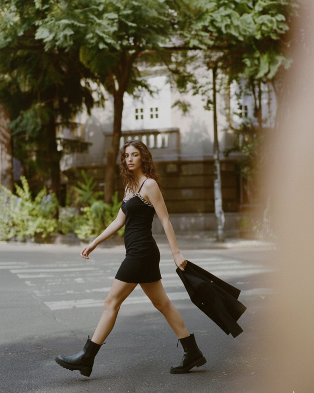 Isla dress back view - invisible zip detail