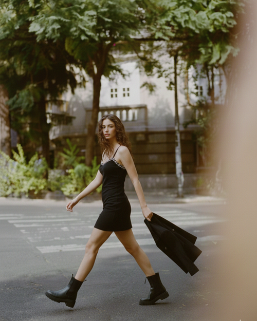 Isla dress back view - invisible zip detail